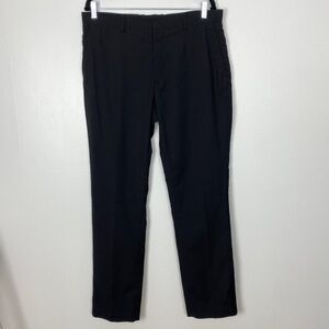 H&M Dress Pants Mens 36 Regular Fit Black Flat Front Straight Leg Trousers
